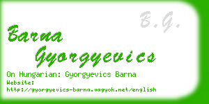 barna gyorgyevics business card